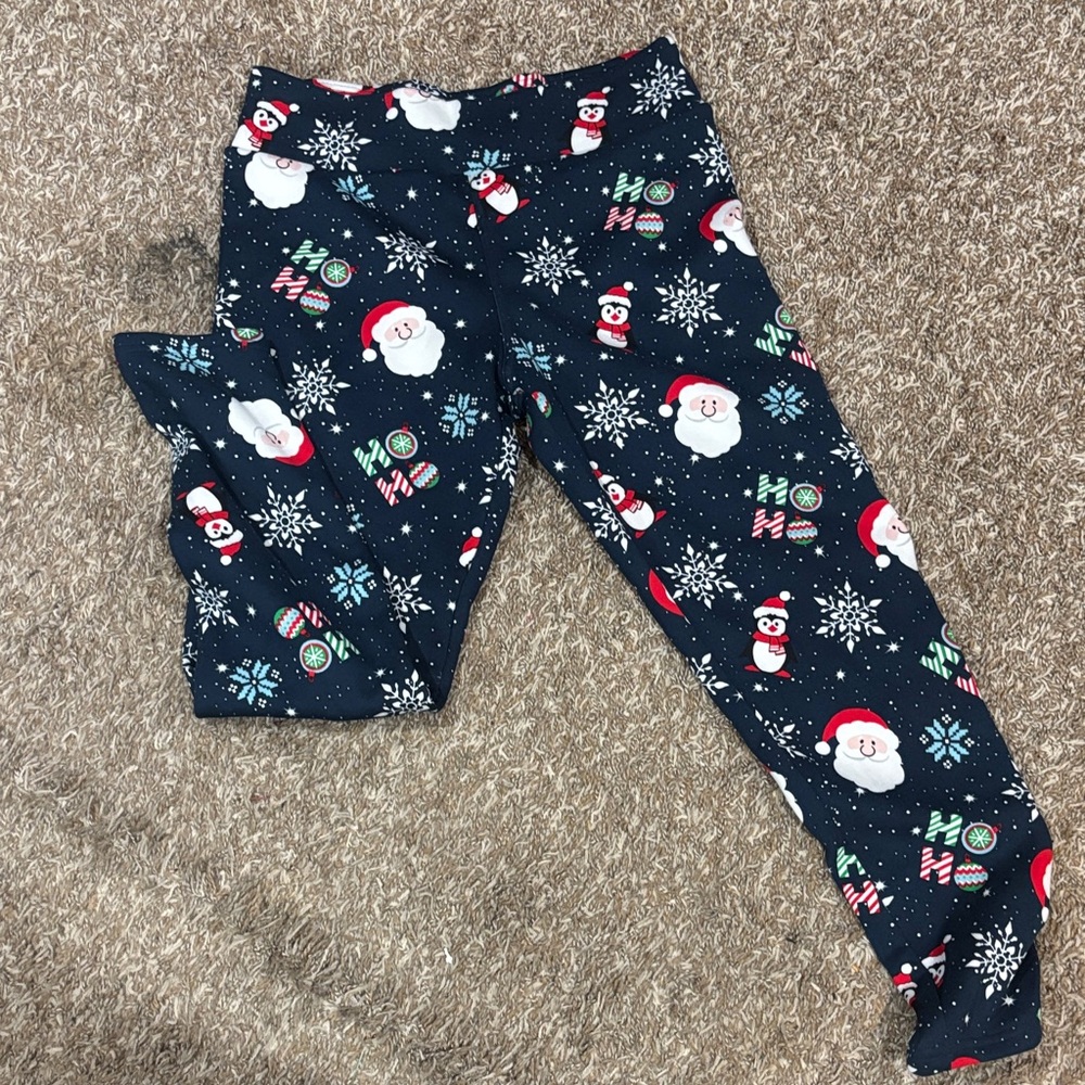 Holiday Navy Christmas Print Leggings